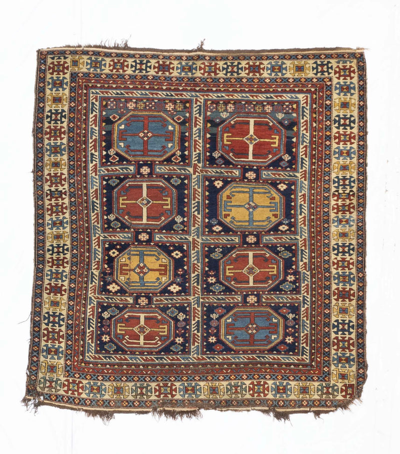 Antique Caucasian Kuba Rug 4'4