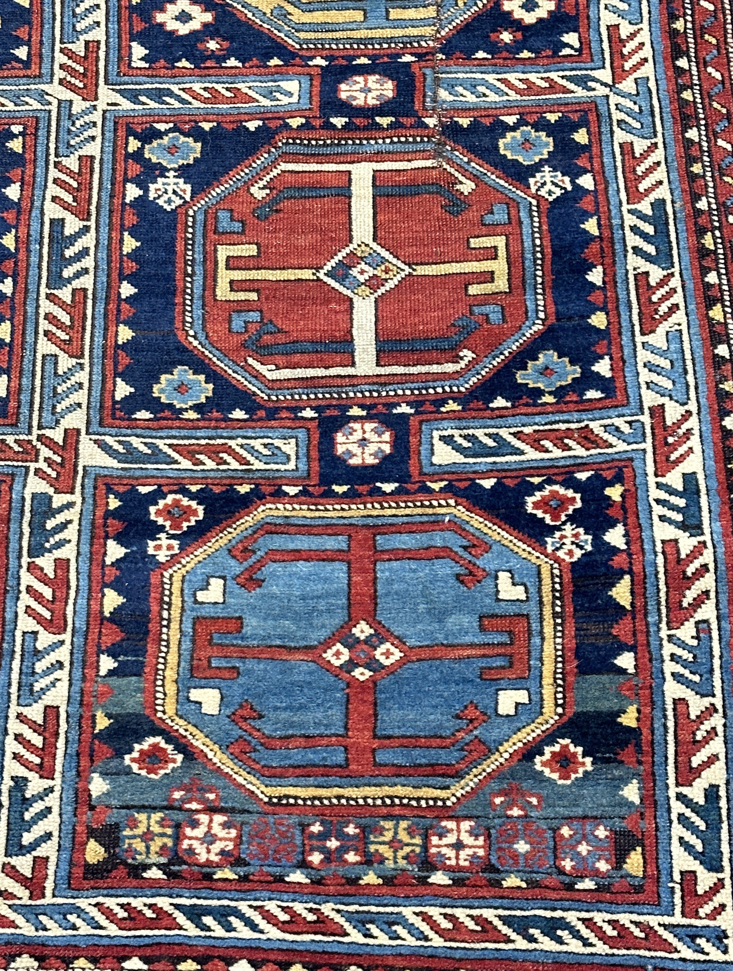 Antique Caucasian Kuba Rug 4'4" x 5' 0''