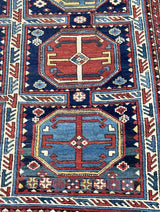 Antique Caucasian Kuba Rug 4'4" x 5' 0''
