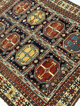 Antique Caucasian Kuba Rug 4'4" x 5' 0''