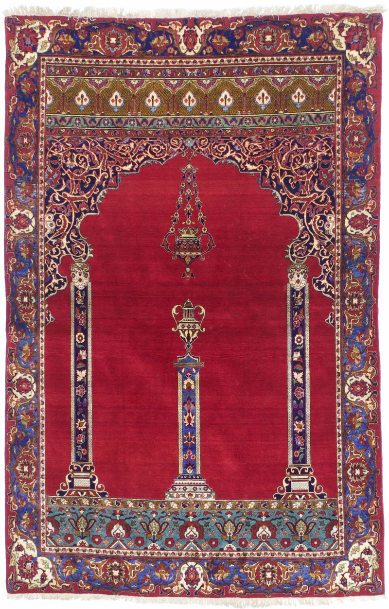 Antique Silk Kashan One of Pair Rug 4'3