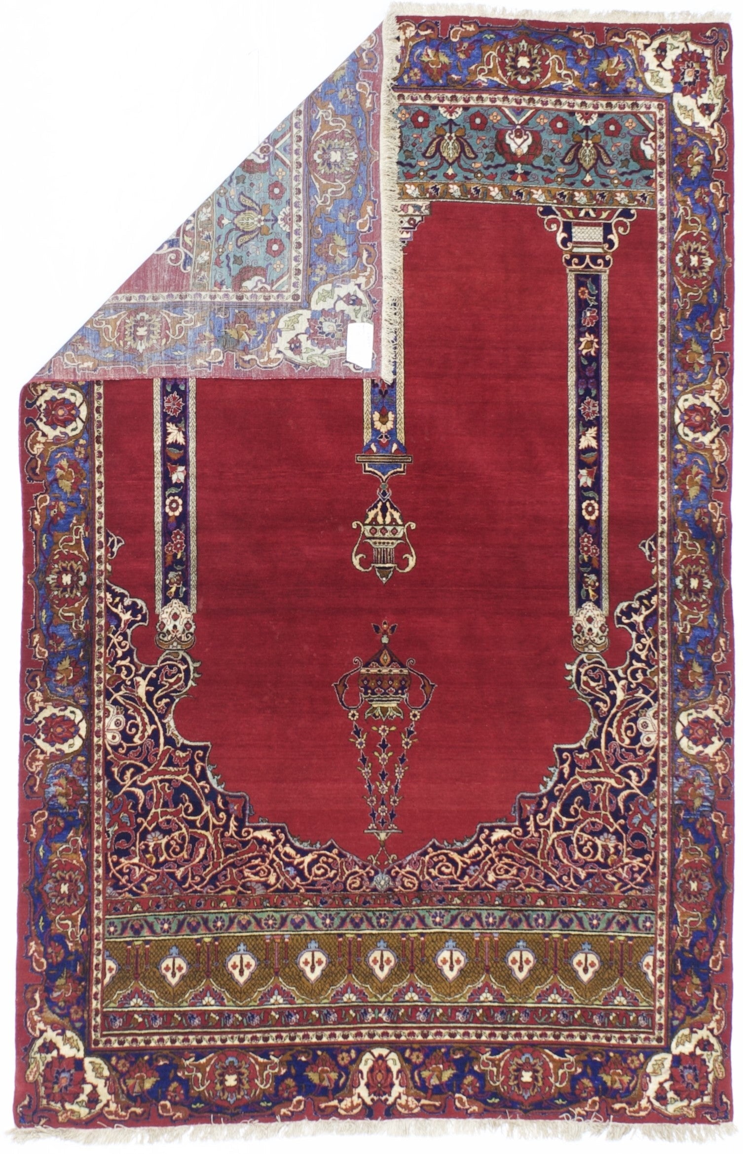 Antique Silk Kashan One of Pair Rug 4'3" x 6' 8"