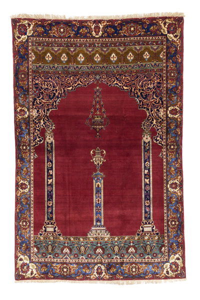 Antique Silk Kashan One of Pair Rug 4' 4