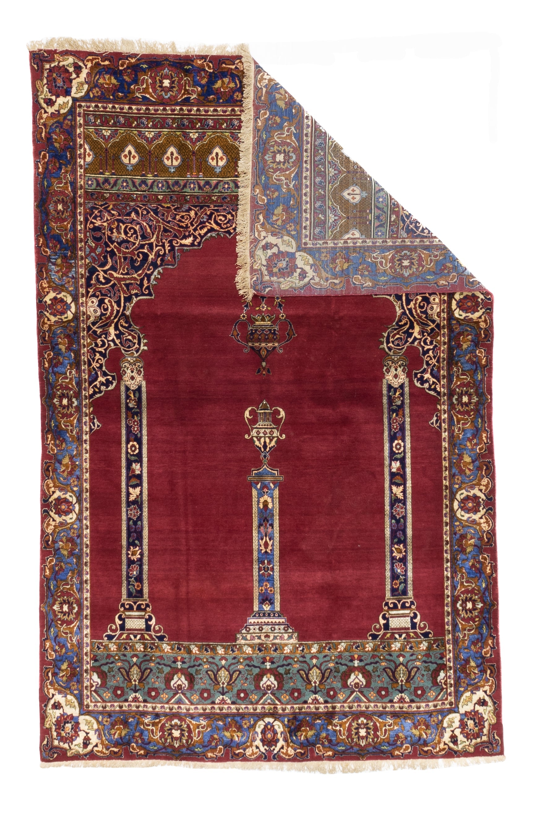 Antique Silk Kashan One of Pair Rug 4' 4" x 6' 7"