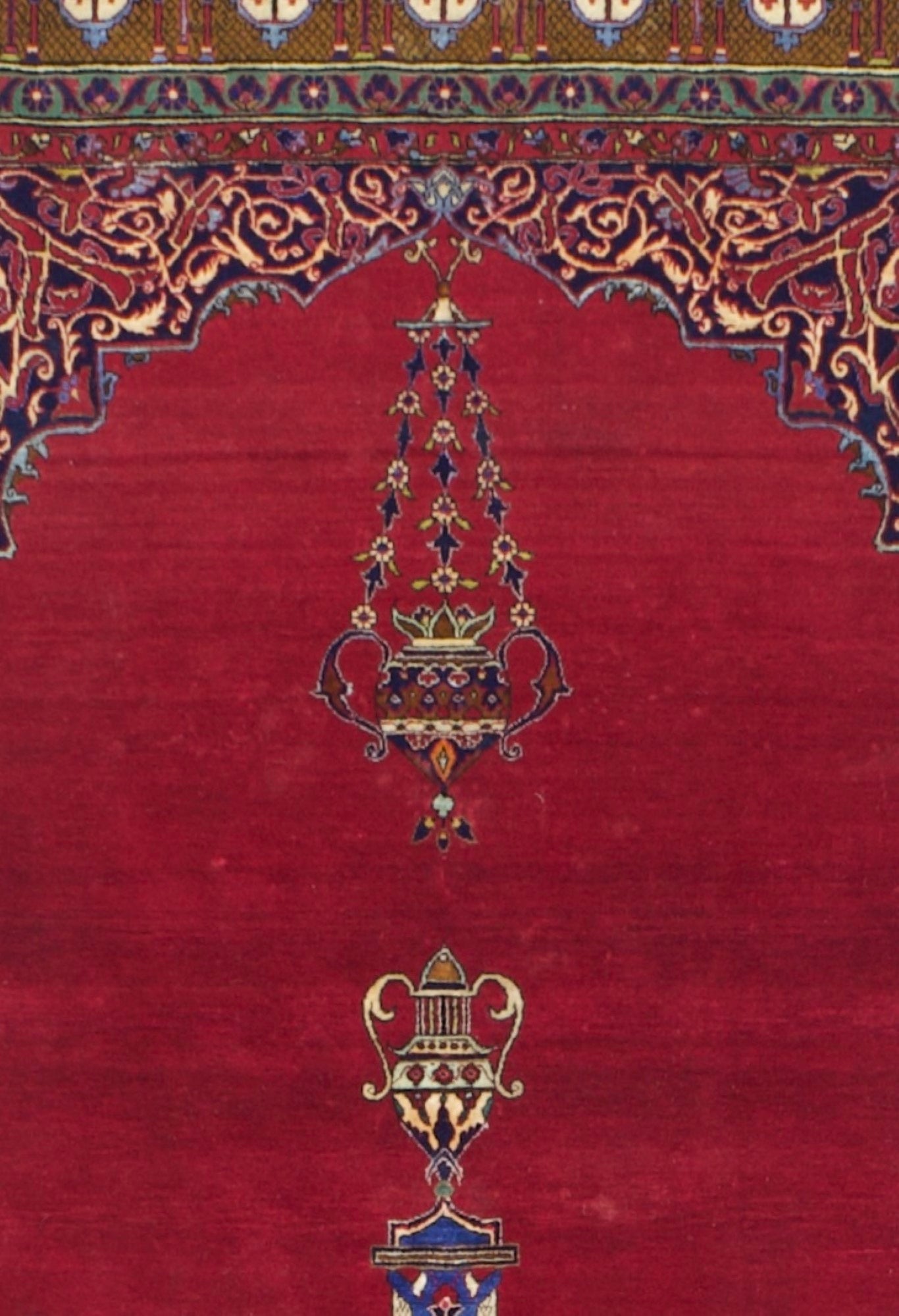 Antique Silk Kashan One of Pair Rug 4' 4" x 6' 7"