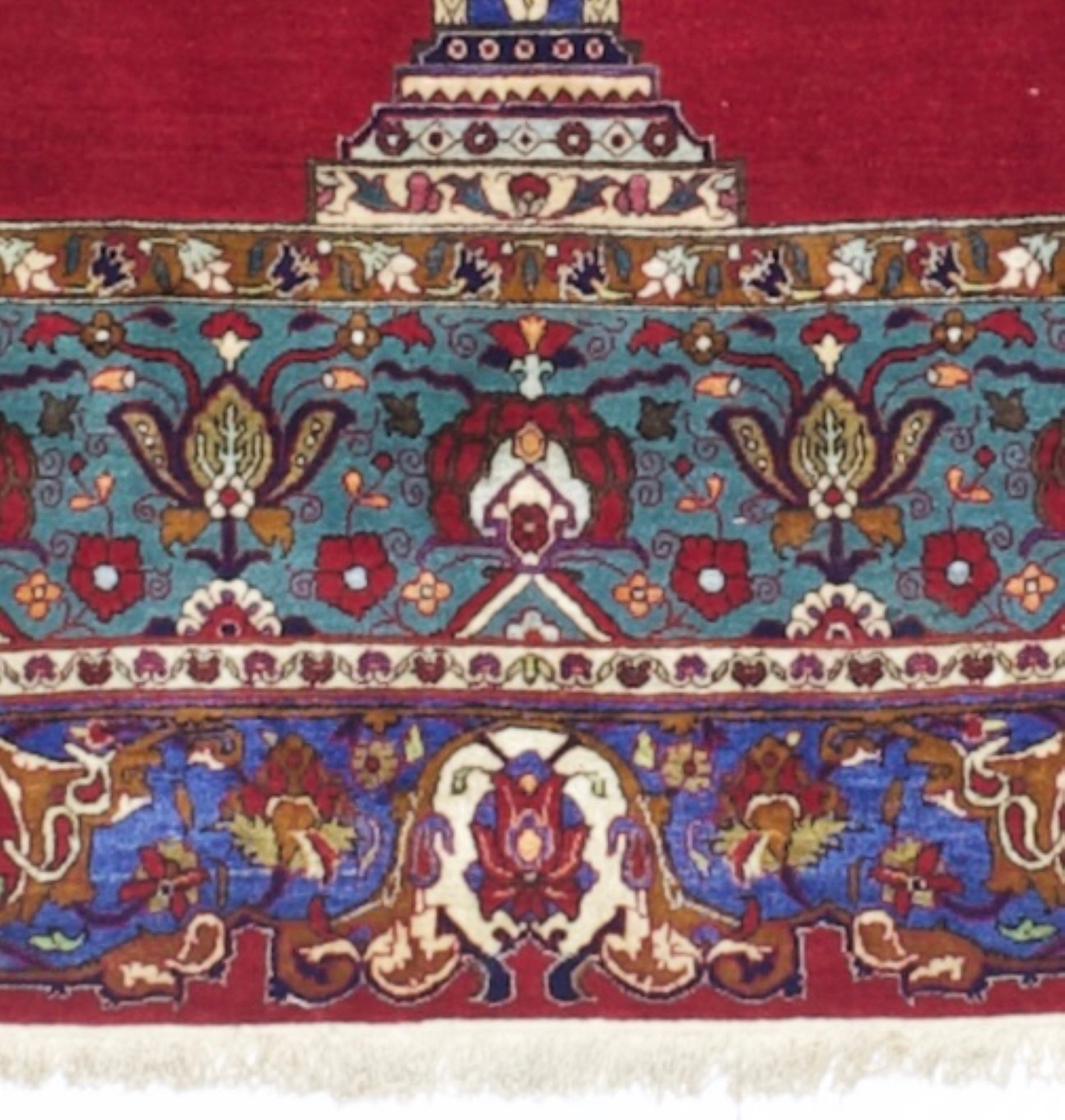 Antique Silk Kashan One of Pair Rug 4' 4" x 6' 7"