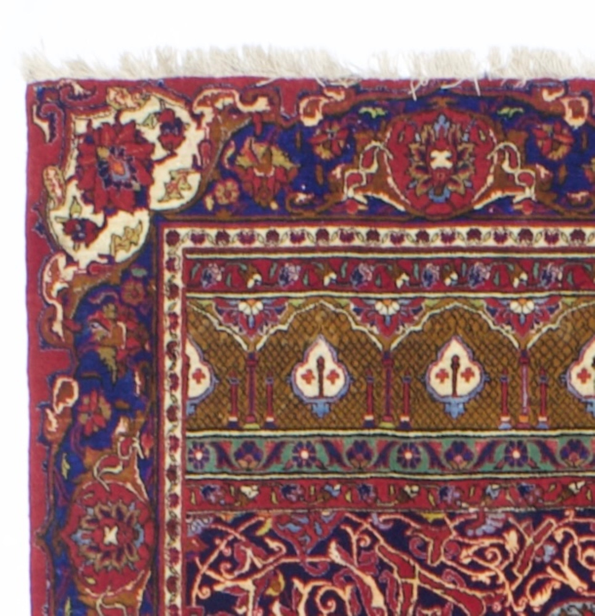Antique Silk Kashan One of Pair Rug 4' 4" x 6' 7"