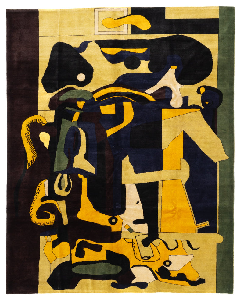 French Artistic Design Inspired by Le Corbusier Rug 7'2