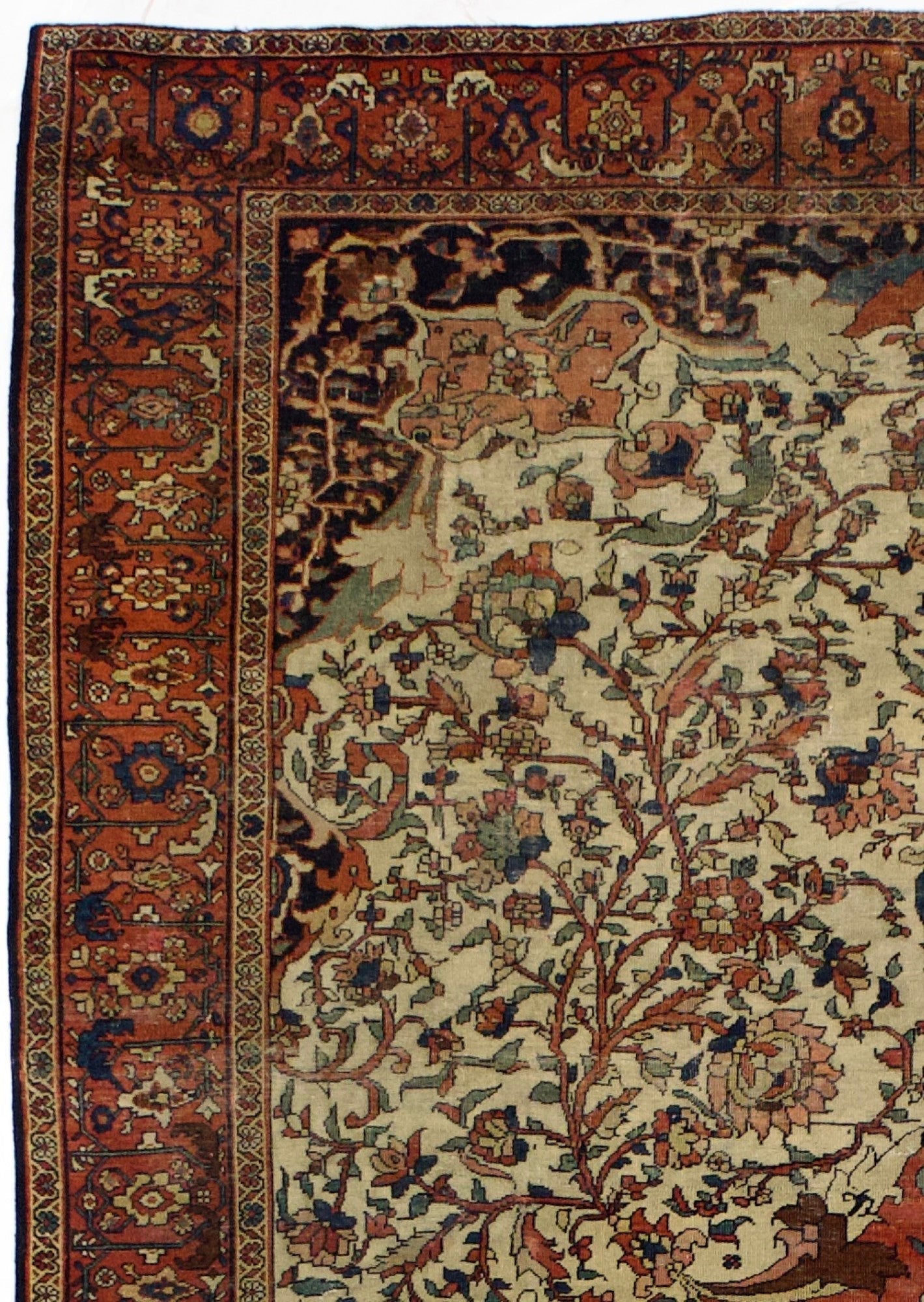 Antique  Farahan Sarouk Rug 7' 3" x 10' 5"