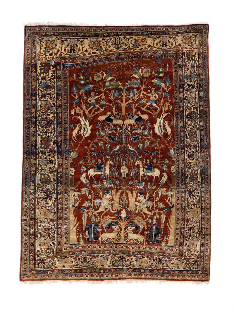 Antique Fine and Rare  Heriz Rug 5'4