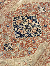 Antique Mohtasham Kashan Rug 4'3" x 5' 7''