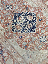 Antique Mohtasham Kashan Rug 4'3" x 5' 7''