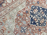 Antique Mohtasham Kashan Rug 4'3" x 5' 7''