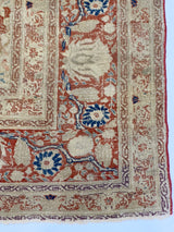 Antique Mohtasham Kashan Rug 4'3" x 5' 7''