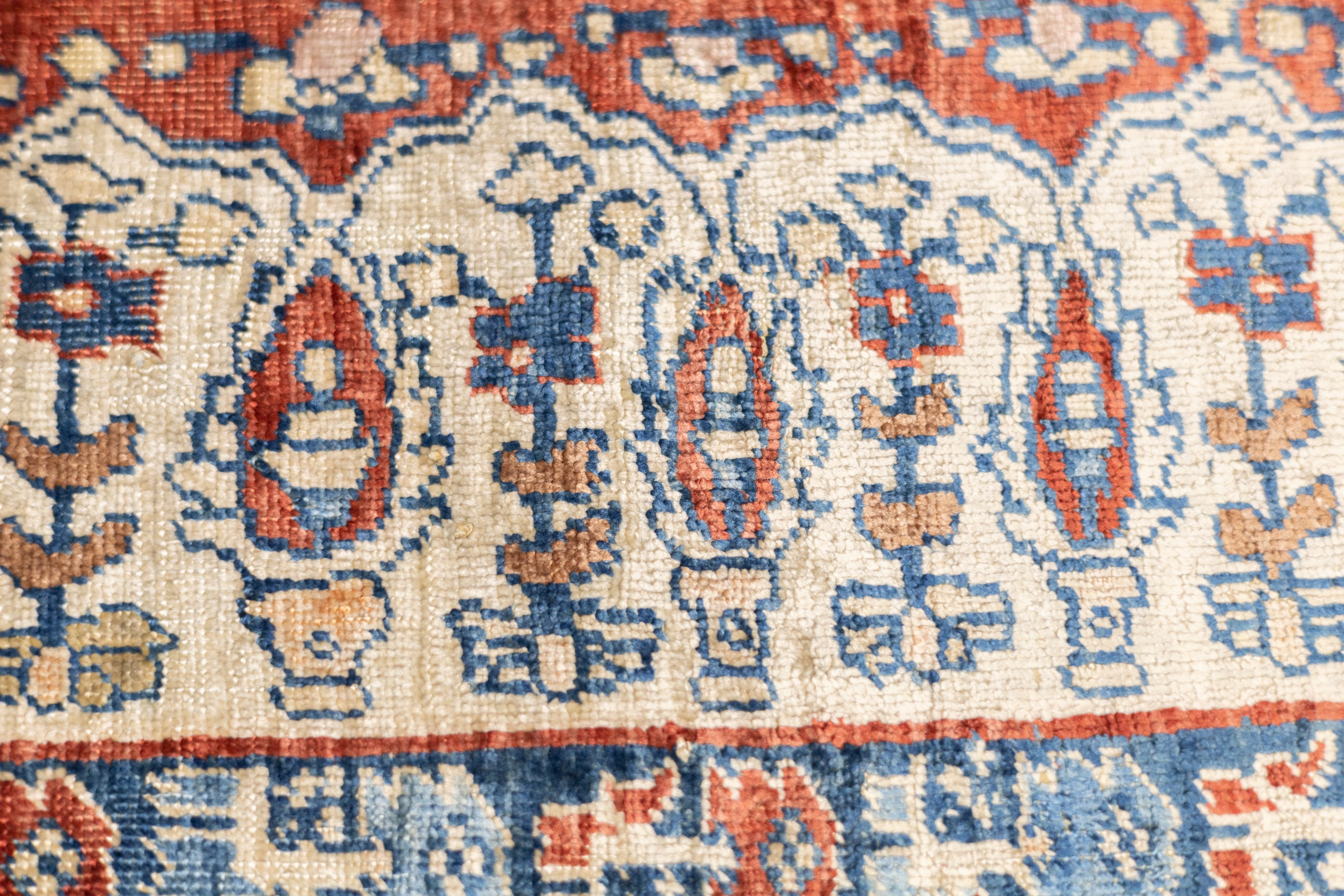 Antique Silk Fine and Rare  Heriz Rug 4'7" x 6' 6"