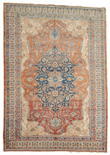 Antique Silk Fine and Rare  Heriz Rug 4'7" x 6' 6"