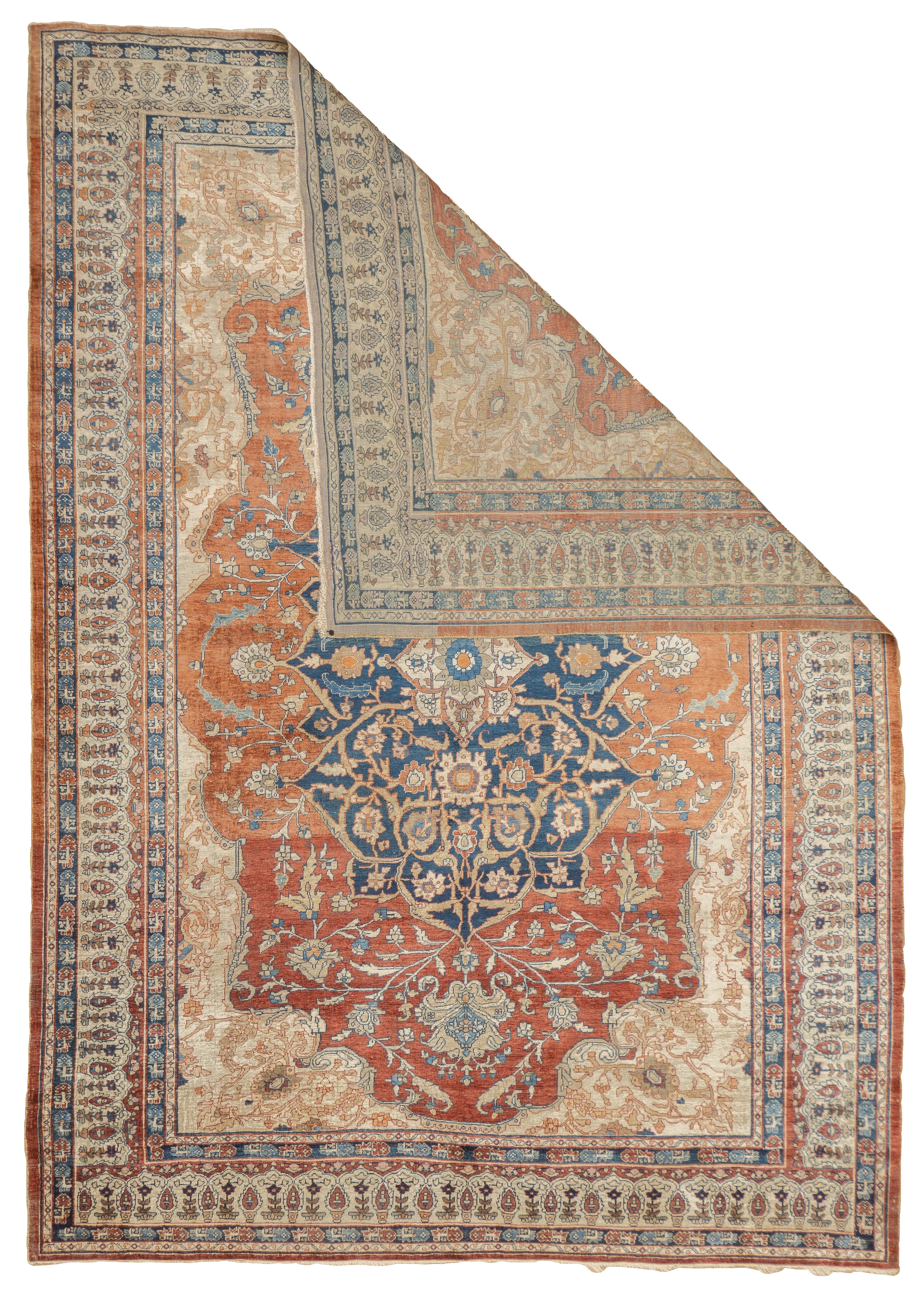 Antique Silk Fine and Rare  Heriz Rug 4'7" x 6' 6"