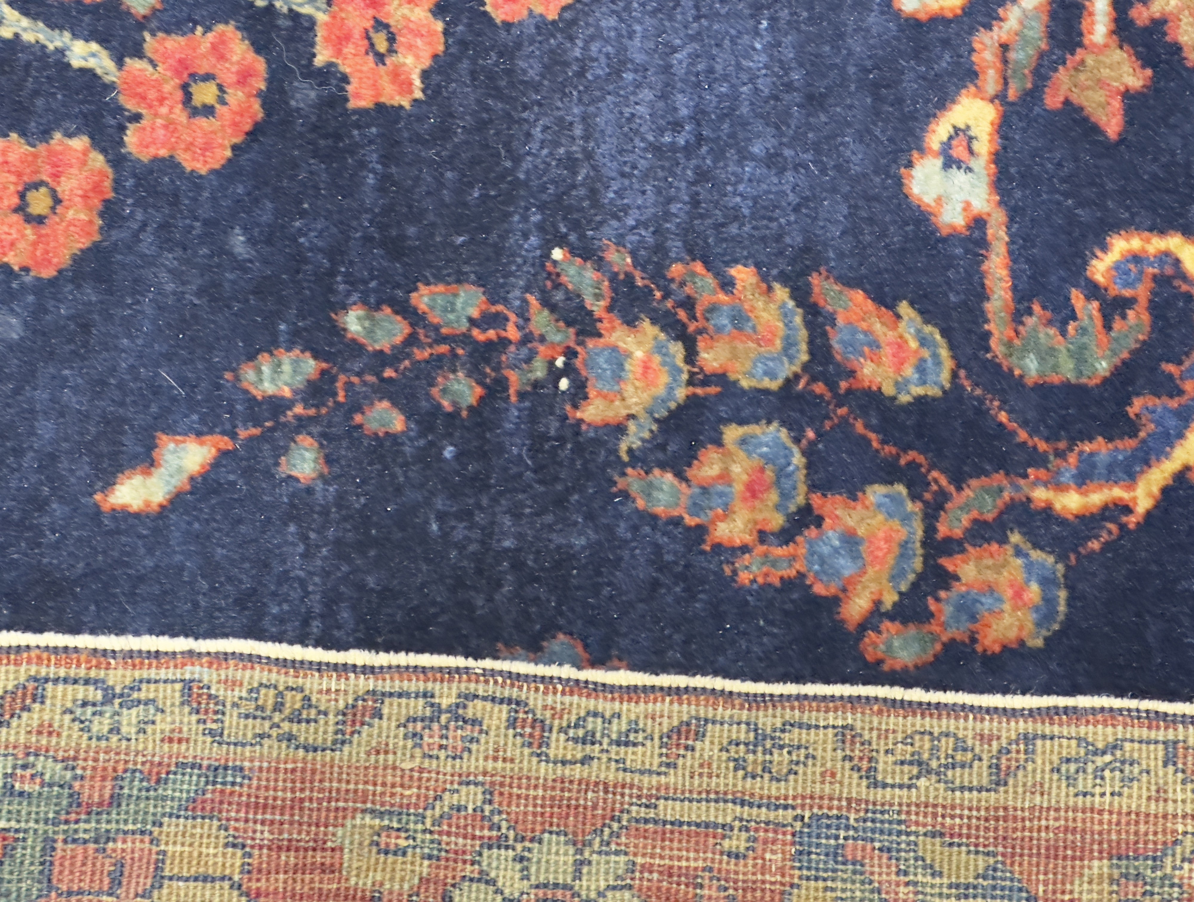 Antique Mohajeran Sarouk Rug 3'4" x 4' 11"