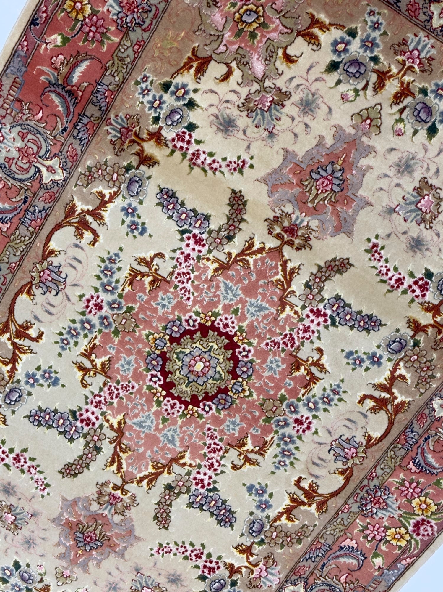 Extremely Fine Vintage Tabriz Wool and Silk Rug 3'4" x 5' 2''