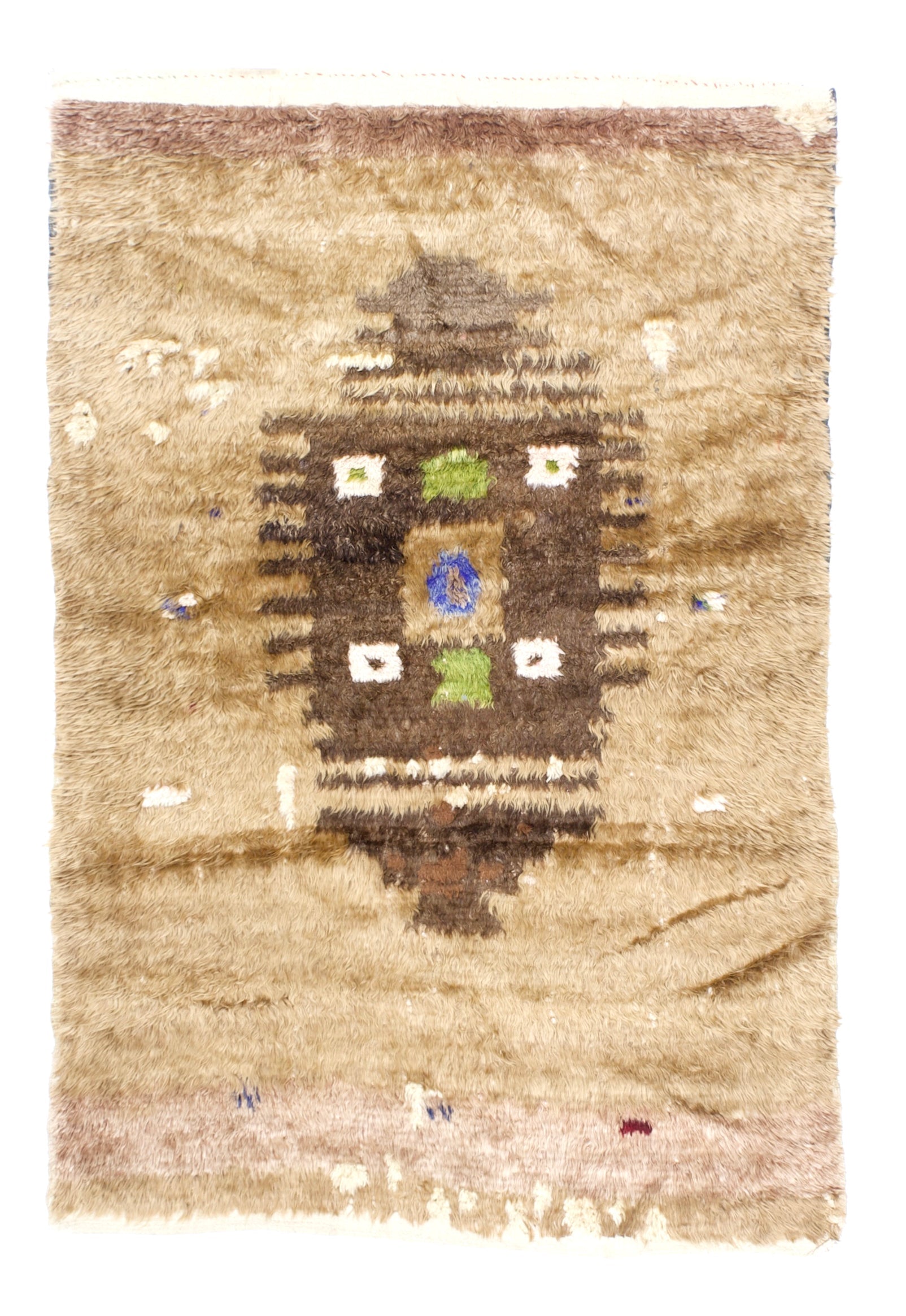 Vintage Moroccan Angora Rug 4'4" x 6' 3"
