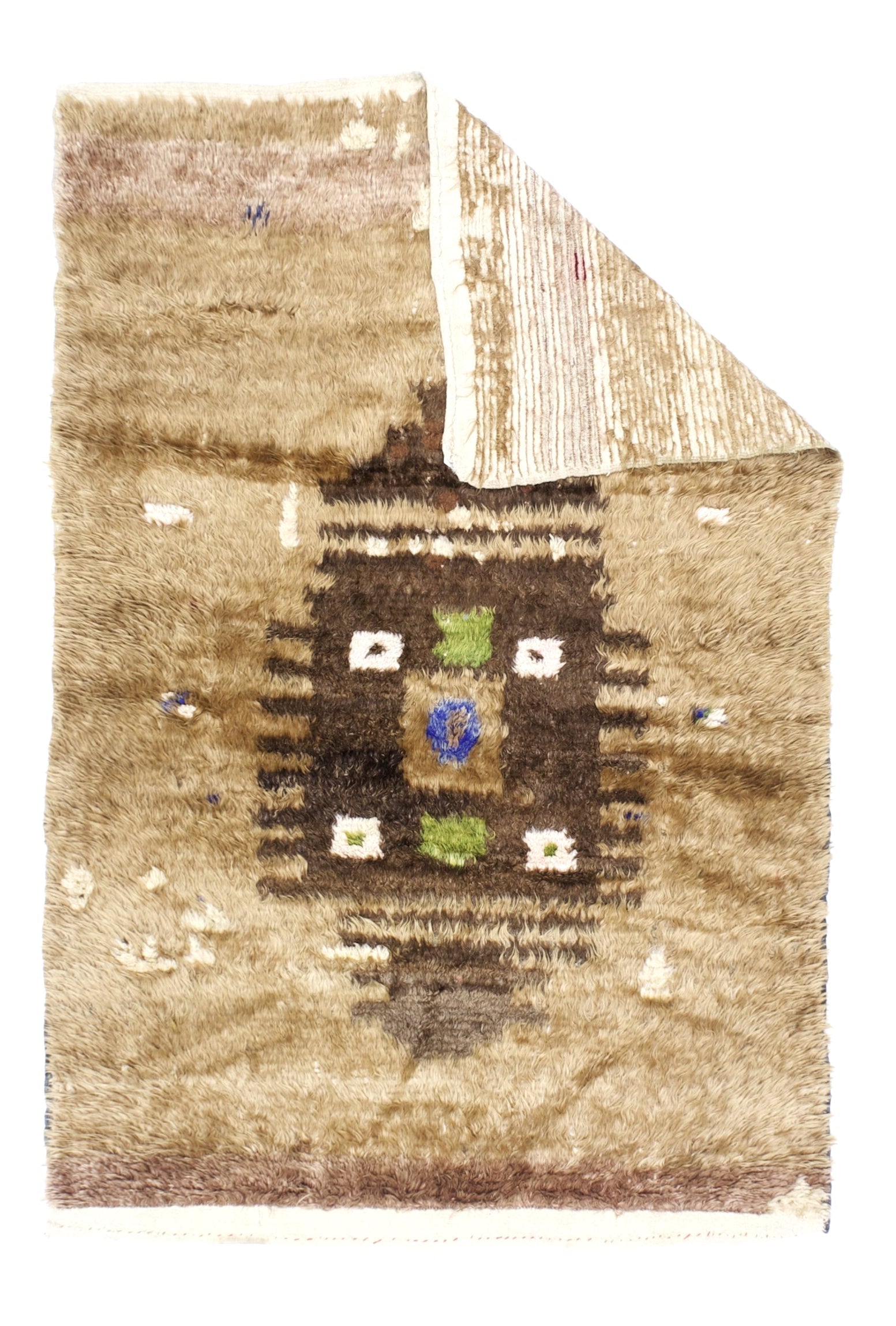 Vintage Moroccan Angora Rug 4'4" x 6' 3"