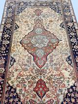 Antique Mohtasham Kashan Rug 4' 4'' x 6' 10"