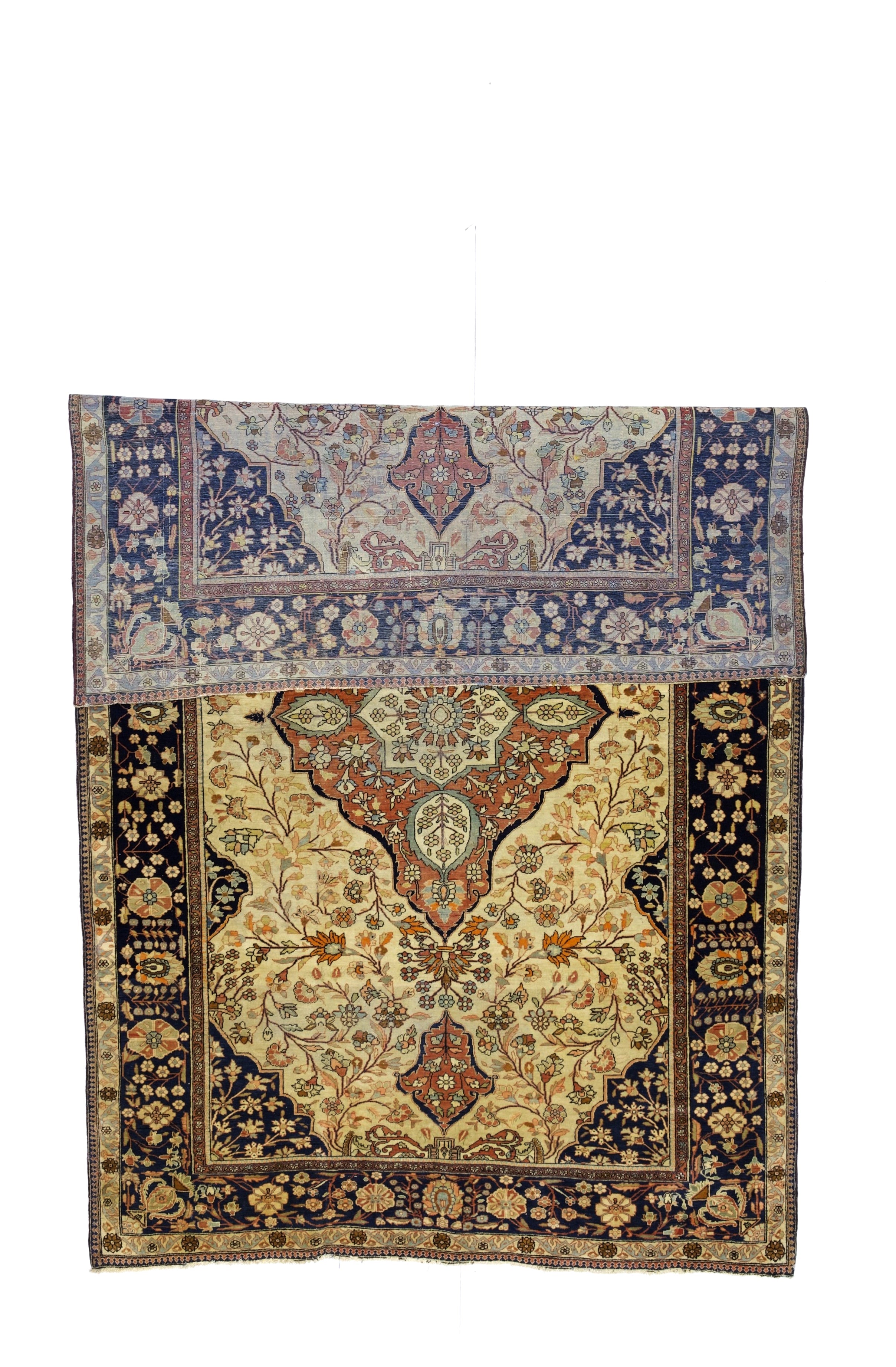 Antique Mohtasham Kashan Rug 4' 4'' x 6' 10"