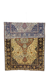 Antique Mohtasham Kashan Rug 4' 4'' x 6' 10"