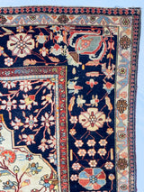 Antique Mohtasham Kashan Rug 4' 4'' x 6' 10"