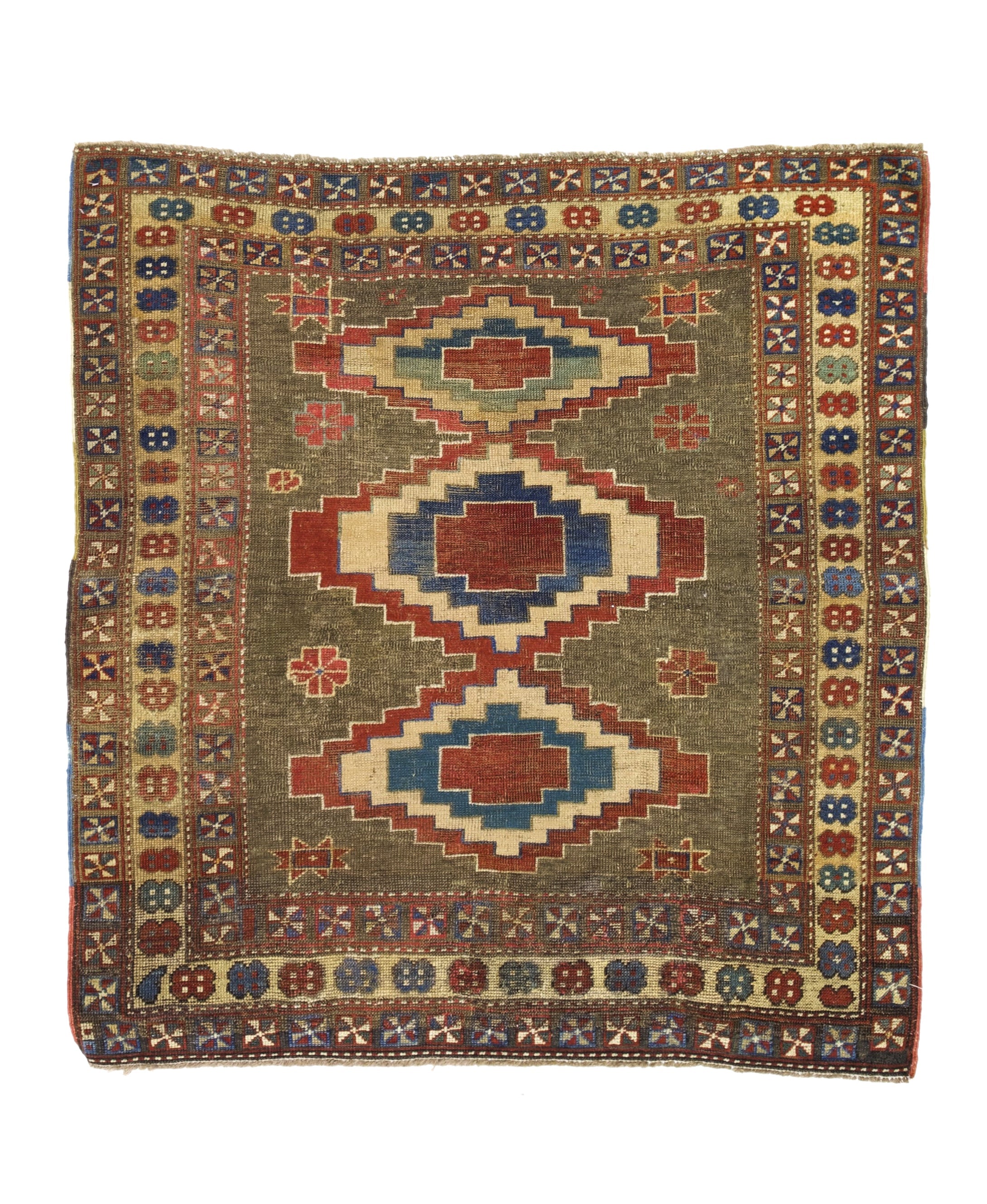 Antique Caucasian Kuba Rug 4' 0" x 4' 7"