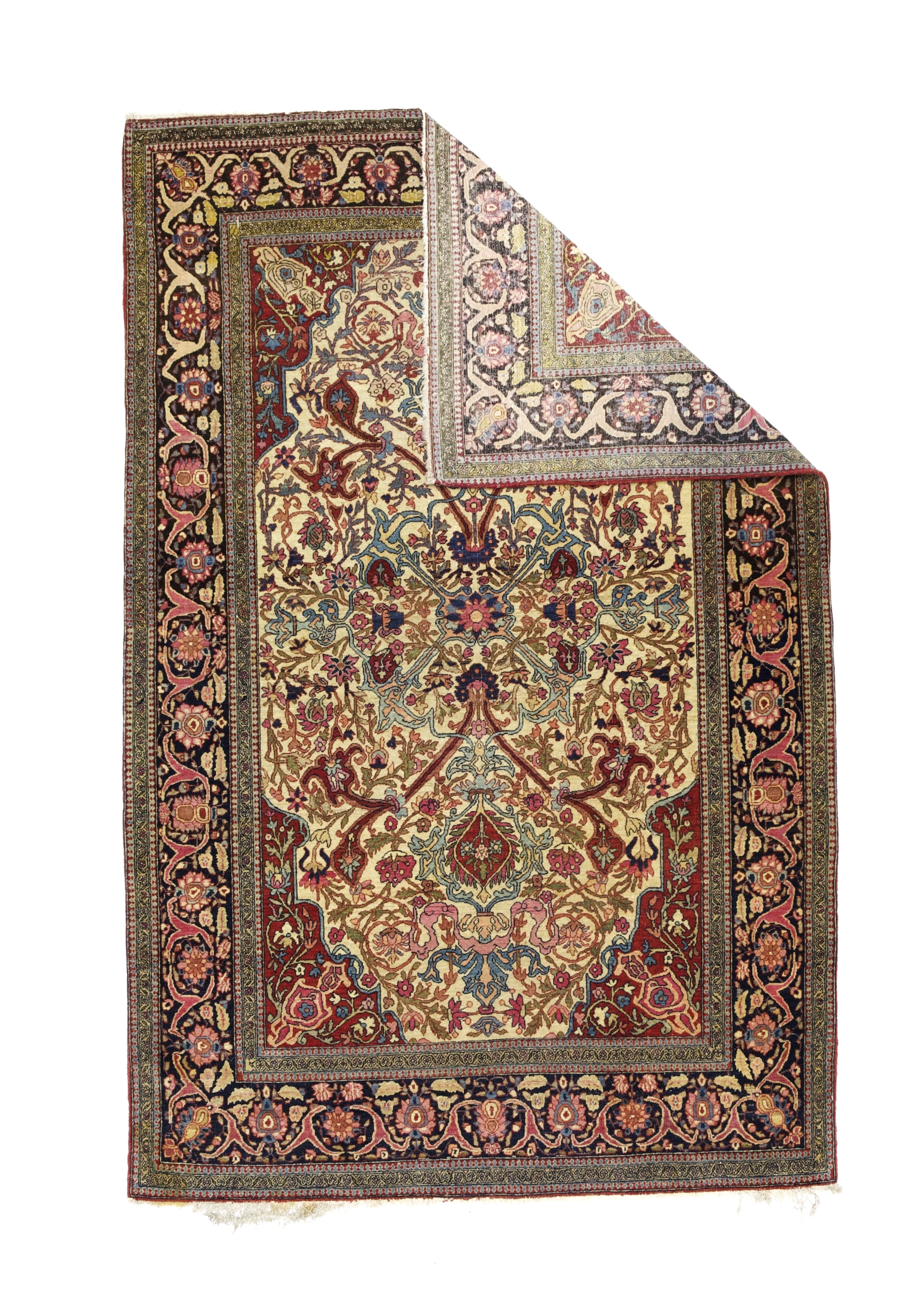 Antique  Tehran Rug 4' 8" x 7' 2''