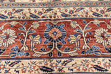 Fine and Rare Antique Silk  Heriz Rug 4'6" x 5' 9"