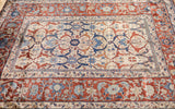 Fine and Rare Antique Silk  Heriz Rug 4'6" x 5' 9"
