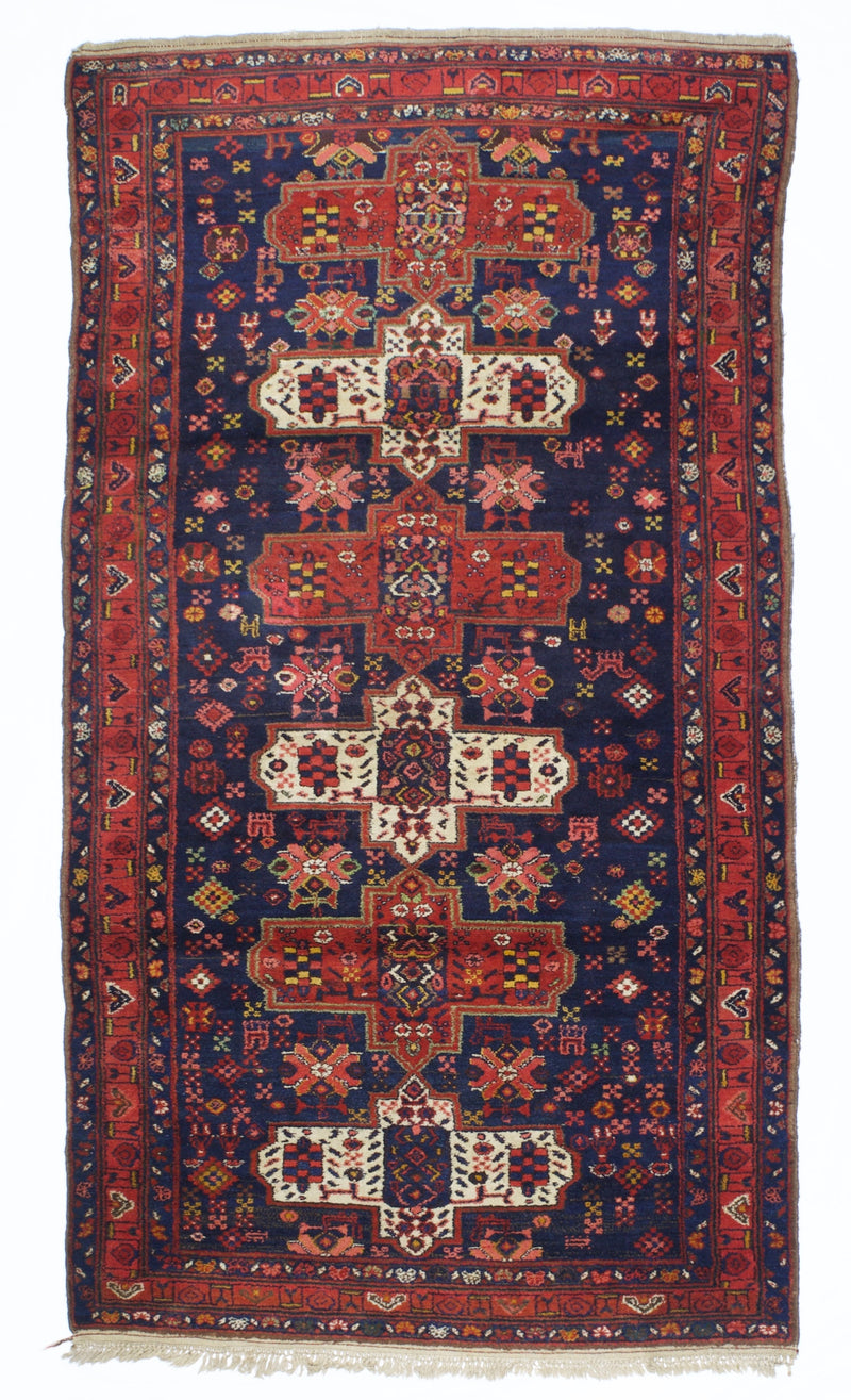 Antique  Bakhtiari Rug 4'9