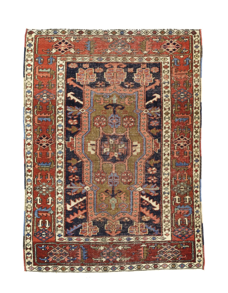 Antique  Heriz Rug 3'3