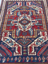 Antique Caucasian Kazak Rug 4' 4" x 6'10"