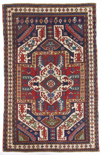 Antique Caucasian Kazak Rug 4' 4
