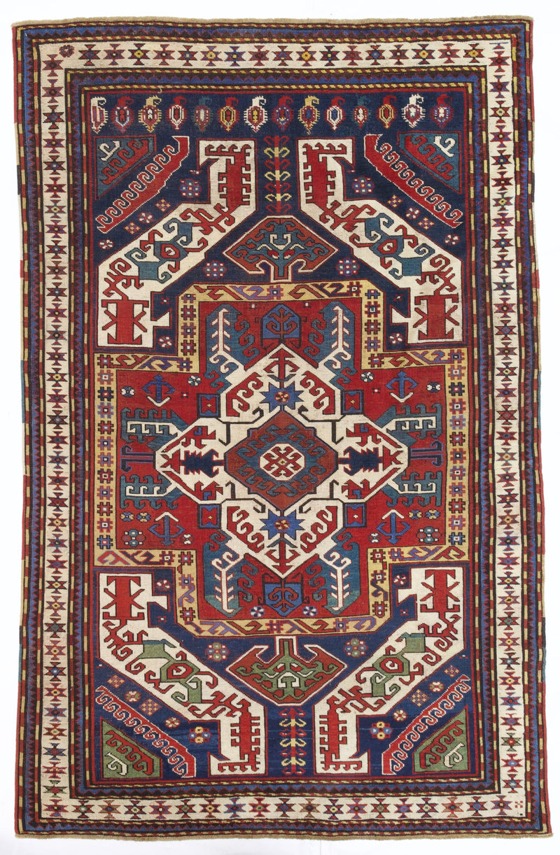 Antique Caucasian Kazak Rug 4' 4