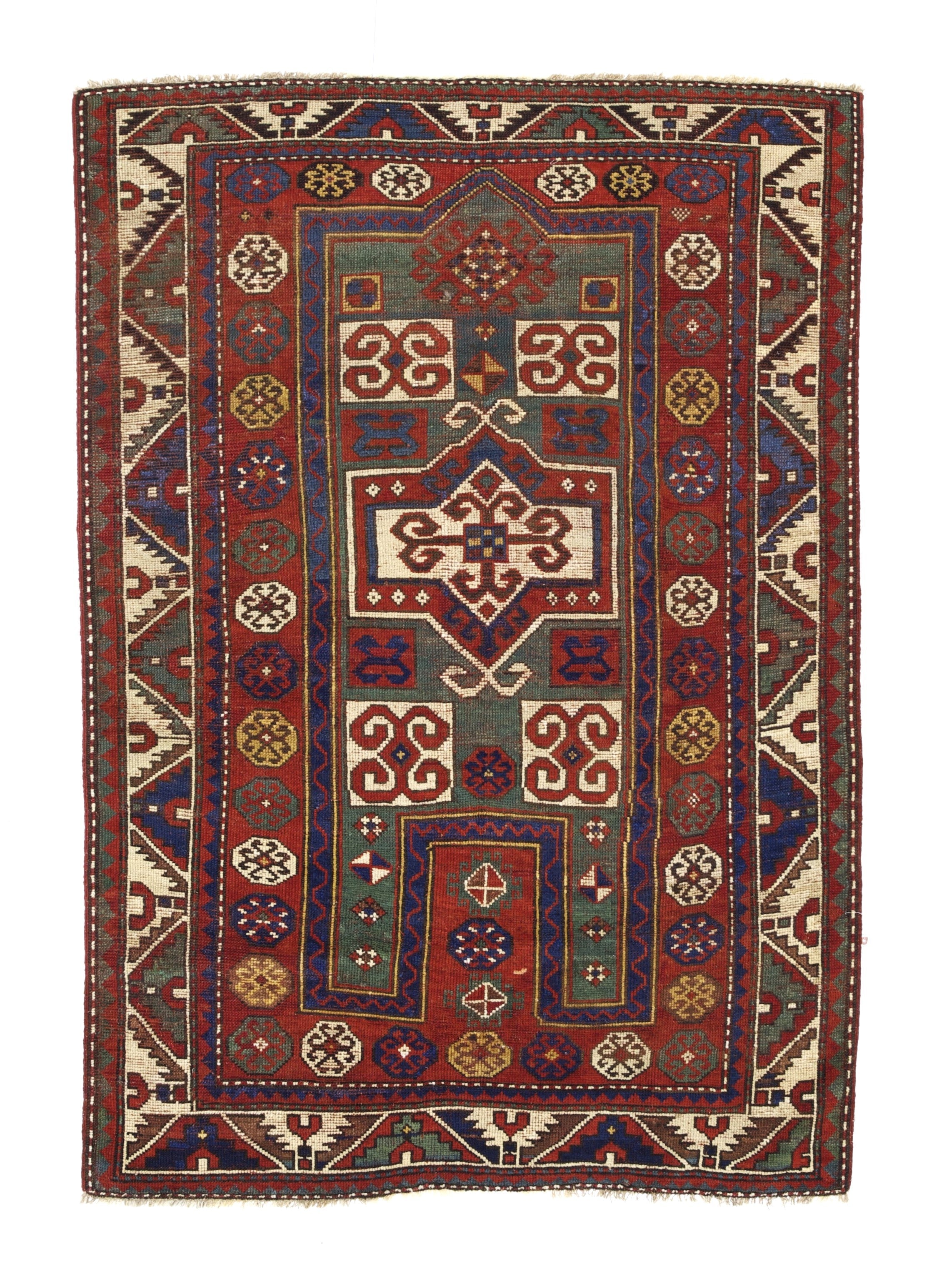Antique Caucasian Fakhralou Kazak Rug 3'11" x 5' 11"