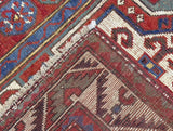 Antique Caucasian Fakhralou Kazak Rug 3'11" x 5' 11"