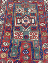 Antique Caucasian Fakhralou Kazak Rug 3'11" x 5' 11"