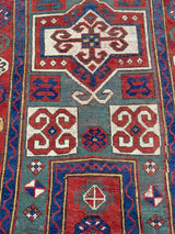 Antique Caucasian Fakhralou Kazak Rug 3'11" x 5' 11"