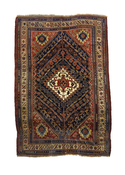 Antique Qashqai Rug 4' 11
