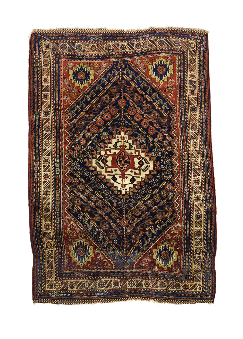 Antique Qashqai Rug 4' 11