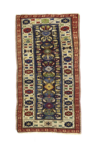 Antique Caucasian Kuba Zehour Rug 2' 11
