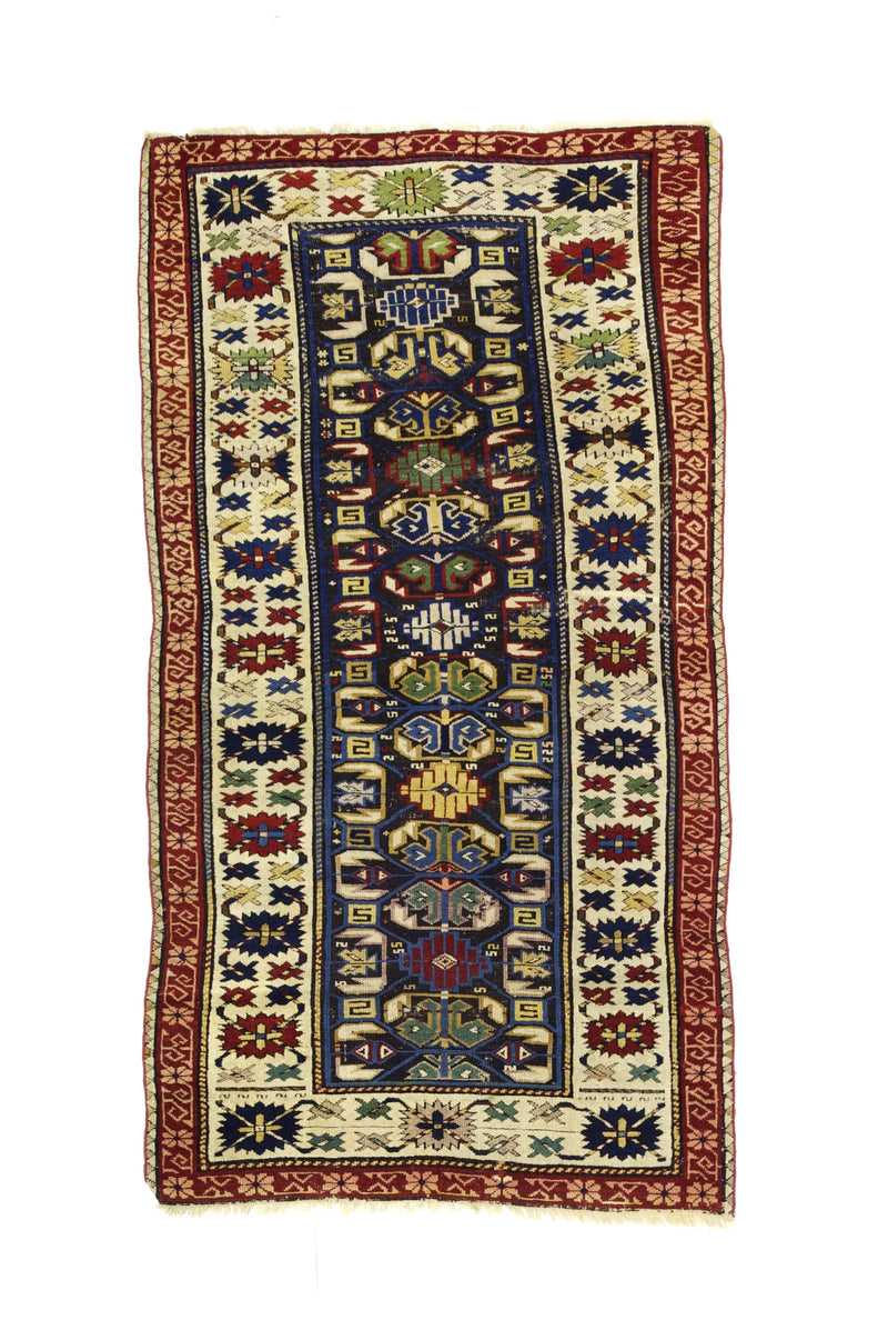 Antique Caucasian Kuba Zehour Rug 2' 11