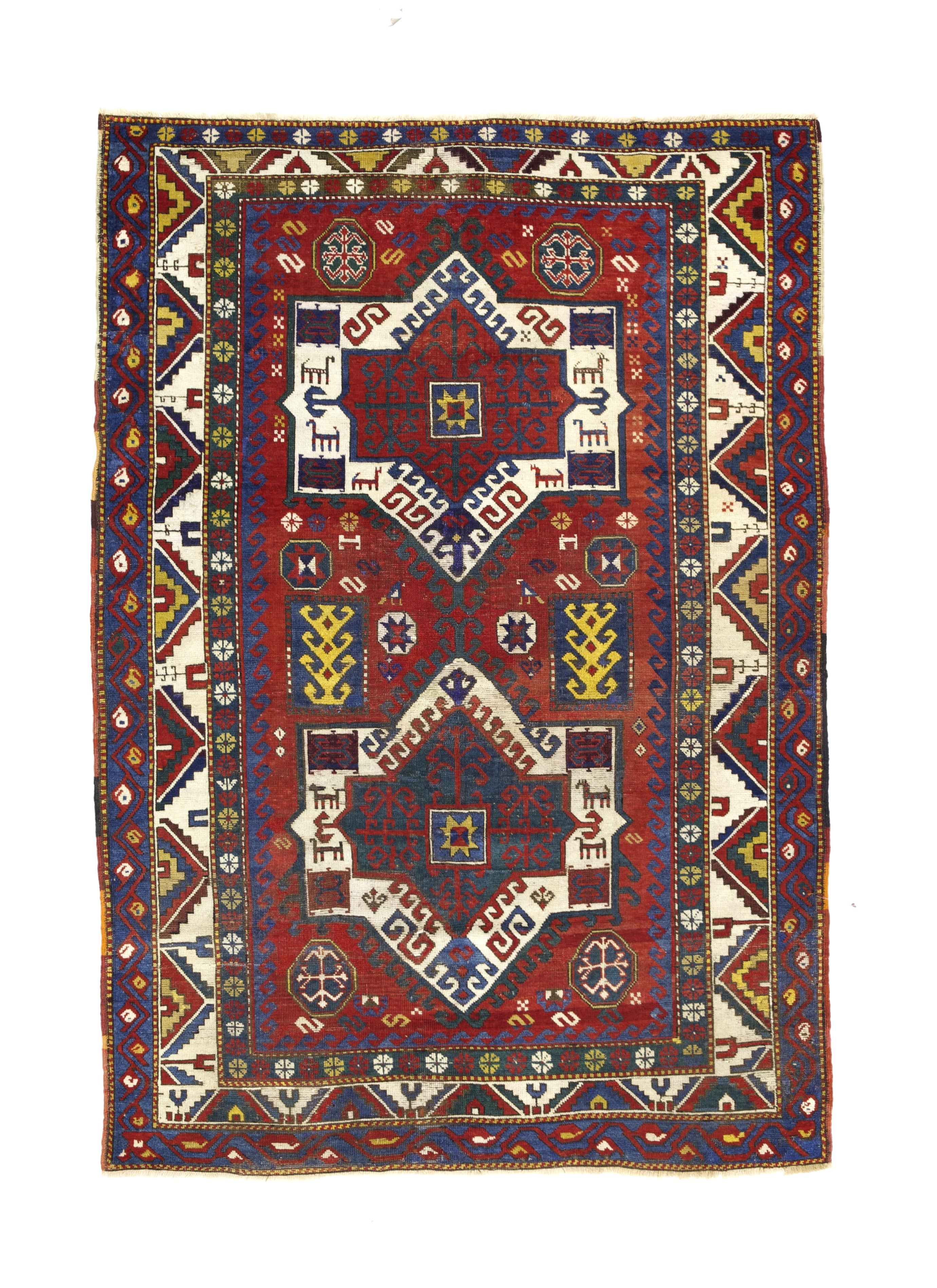 Antique Caucasian Kazak Rug 4'9" x 6' 11"