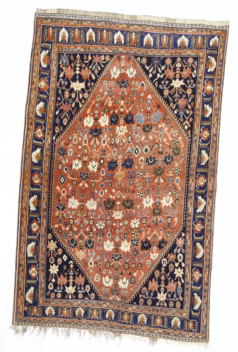 Antique  Tribal Khamseh Rug 4'11