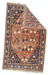 Antique  Tribal Khamseh Rug 4'11" x 7' 11"