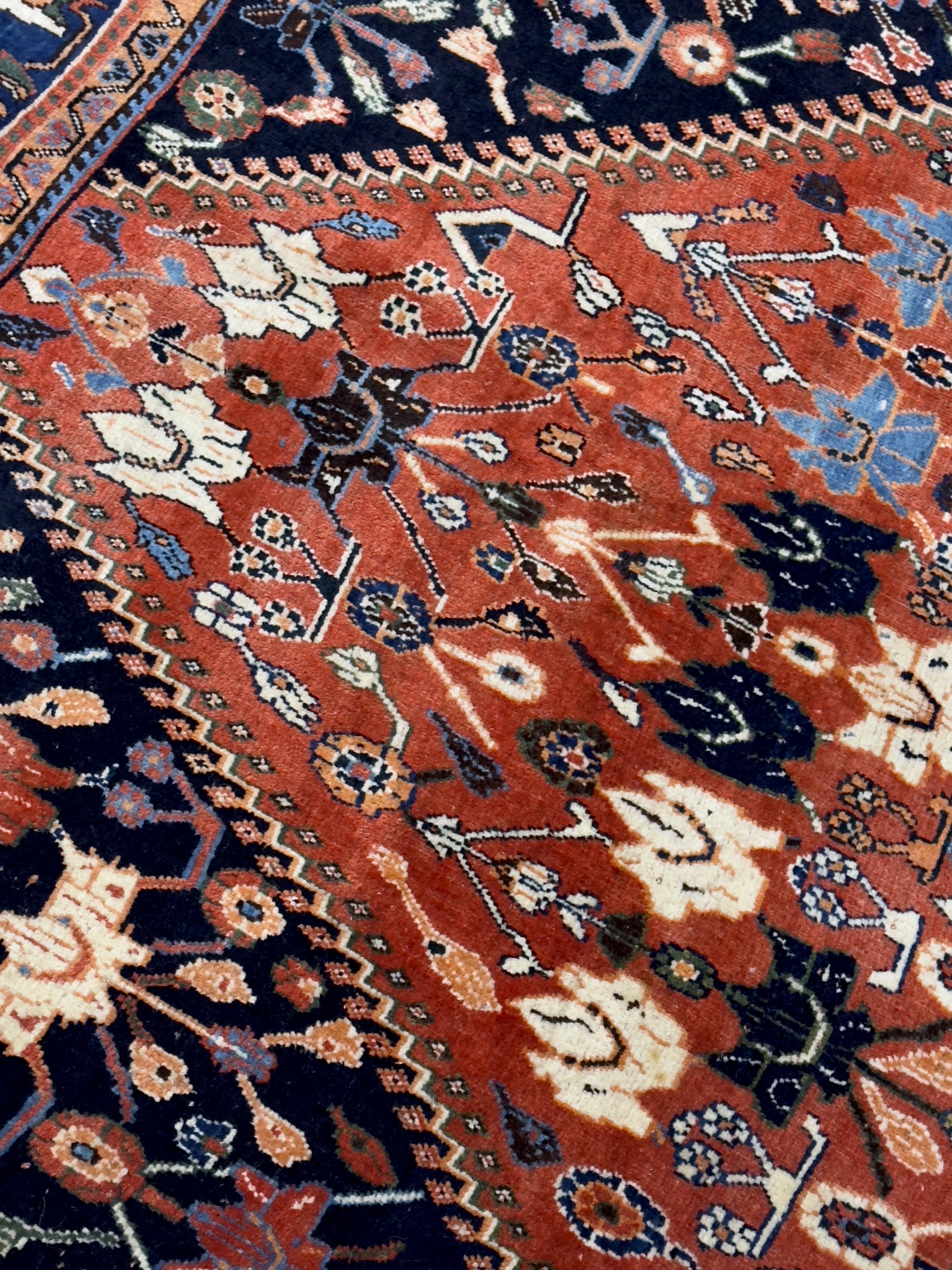 Antique  Tribal Khamseh Rug 4'11" x 7' 11"